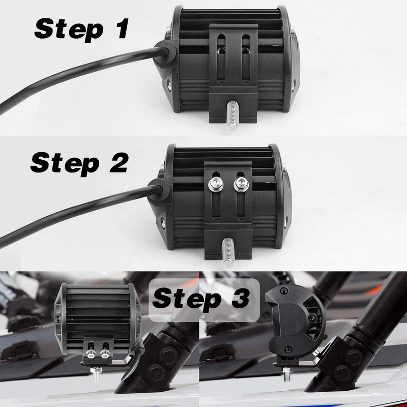 LTEODCHEW LED Light Bar Mounting Brackets 2PCS, Adjustable Bottom Mount Bracket Kits for LED Pod Lights Cubes Off Road Work Light Bar Fog Lights - Image 5